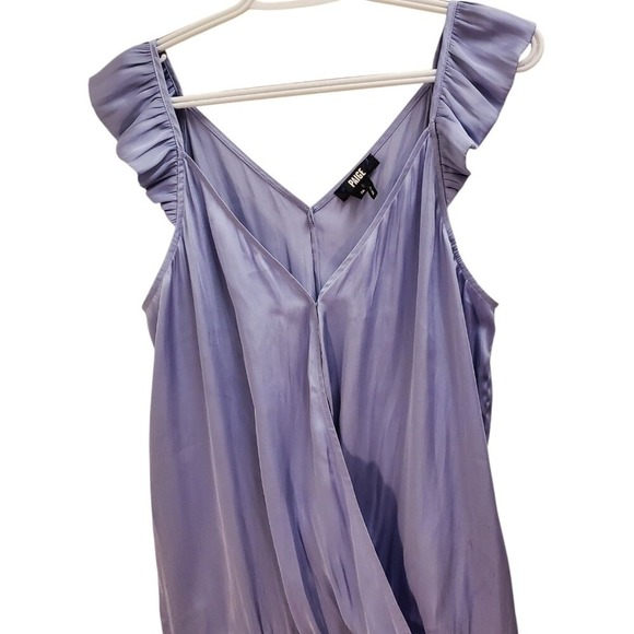 Paige Ruffle Sleeve Bodysuit Top Blouse Lavender Purple V-Neck Medium - Picture 9 of 9